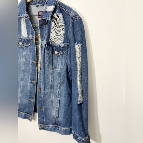 Gorgeous Boho jacket Floral Design Jean Jacket Vintage women’s medium - Picture 7 of 16